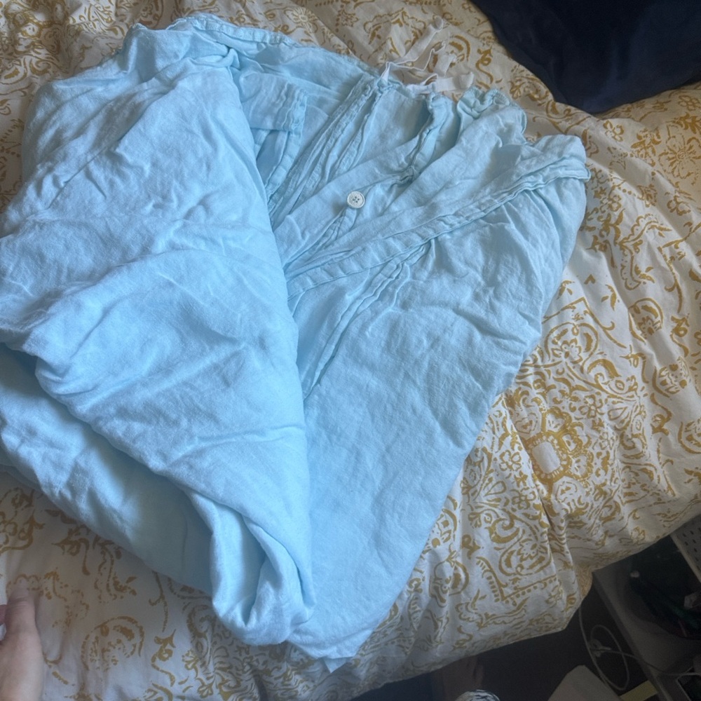 Parachute Linen Duvet Cover in Geneva Blue - Picture 2 of 7